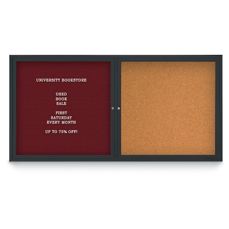 United Visual Products Corkboard, 72"x36", Synthetic Cork/Bronze UV406PLUS-BRONZE-FORBO